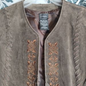 Outbrook Leather embroidered jacket